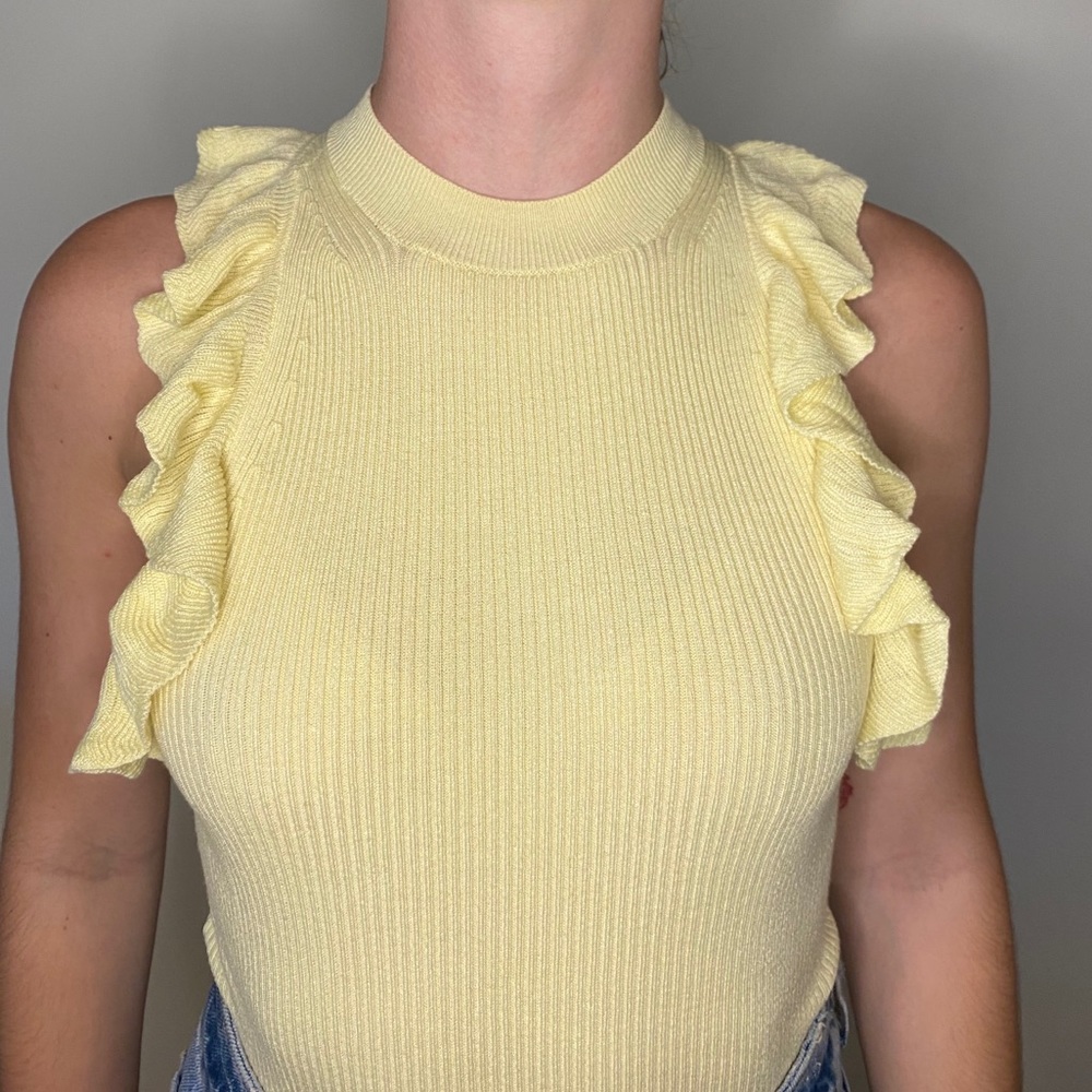 Yellow Ruffle Tank Top - Picture 4 of 4